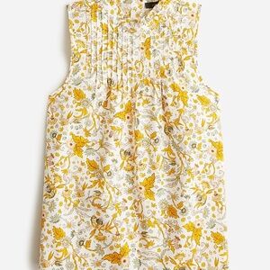Pintuck cotton poplin top in sunny blooms